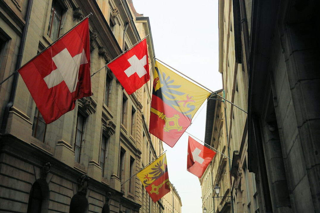 swiss flag waving